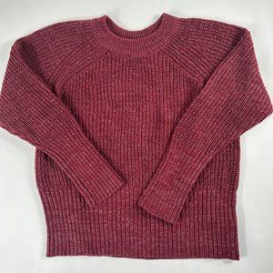 Universal Thread Goods Women Cable Knit Sweater M Red Cropped Pullover Classic